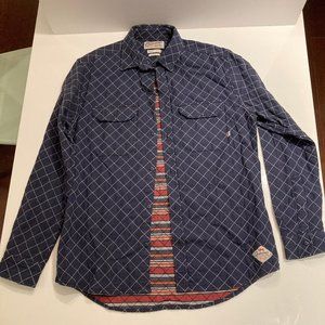 Quiksilver Quilted Jacket Shirt Size M Regular Fit Blue